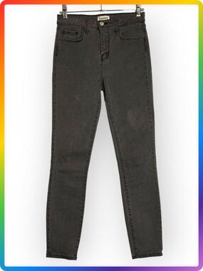 L'AGENCE Margot High Rise Skinny Jeans WOMENS 26 Cast Iron Gray Designer